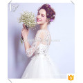 Chic Crystal Beading Lace Up Back Long Trian Customized Wholesale Brides Gowns Vestidos De Noiva Wedding Gown